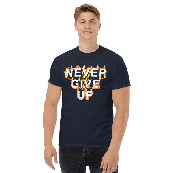 Never Give Up Men's heavyweight tee - Image 2