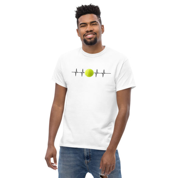 Tennis Ball Heartbeat Men's heavyweight tee - Image 2