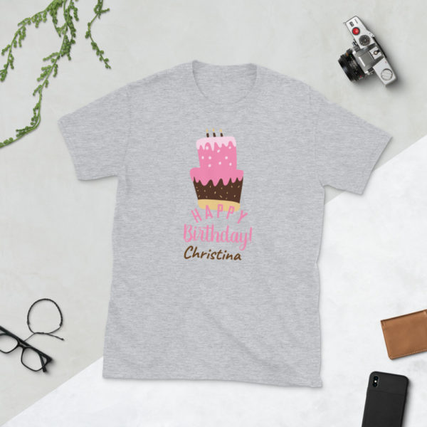 Custom T-shirt, Personalized T-shirts, Happy Birthday Short-Sleeve Unisex T-Shirt - Image 2