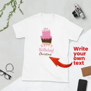 Custom T-shirt, Personalized T-shirts, Happy Birthday Short-Sleeve Unisex T-Shirt